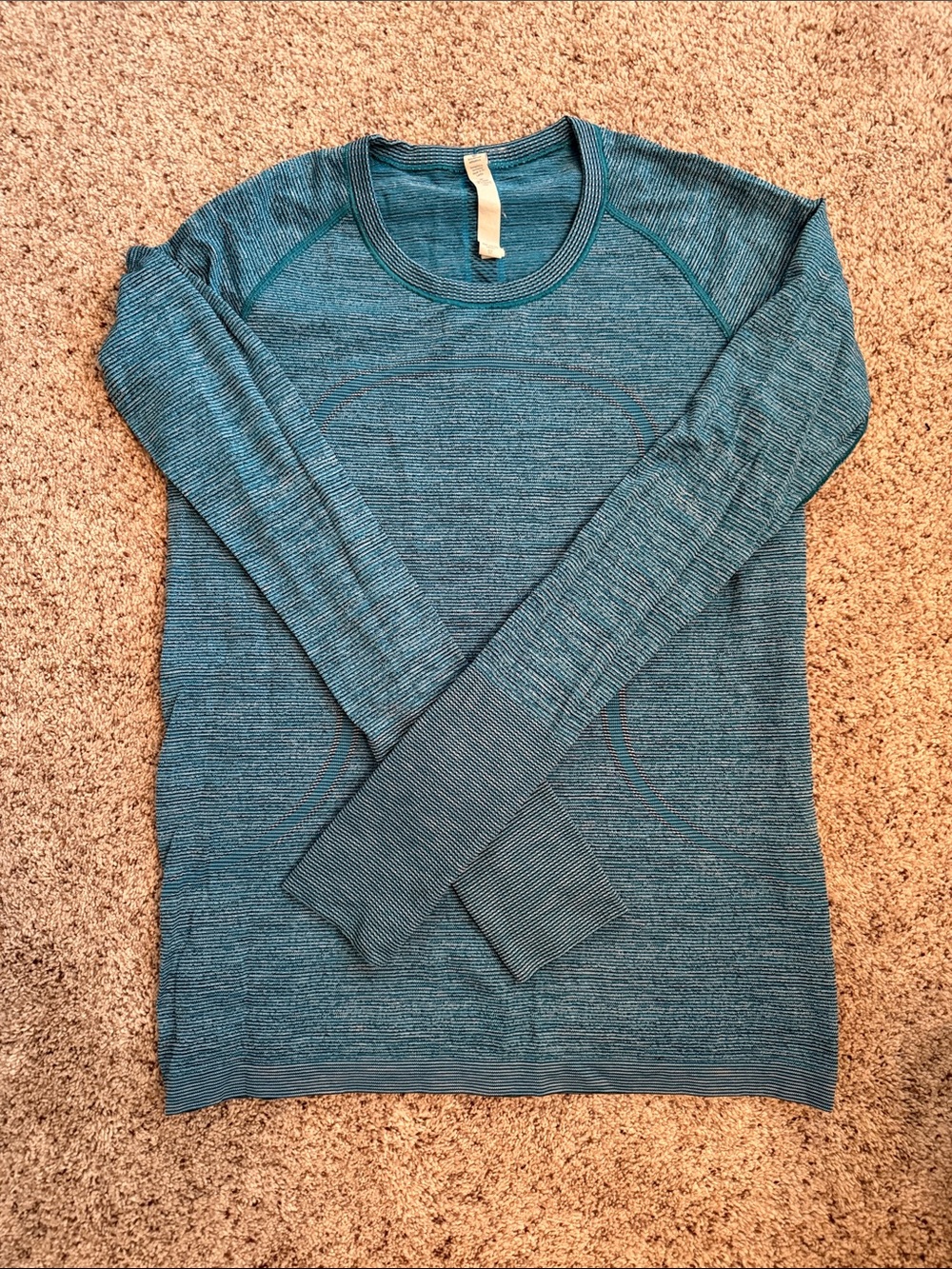 lululemon athletica Teal Ribbed Crewneck Top